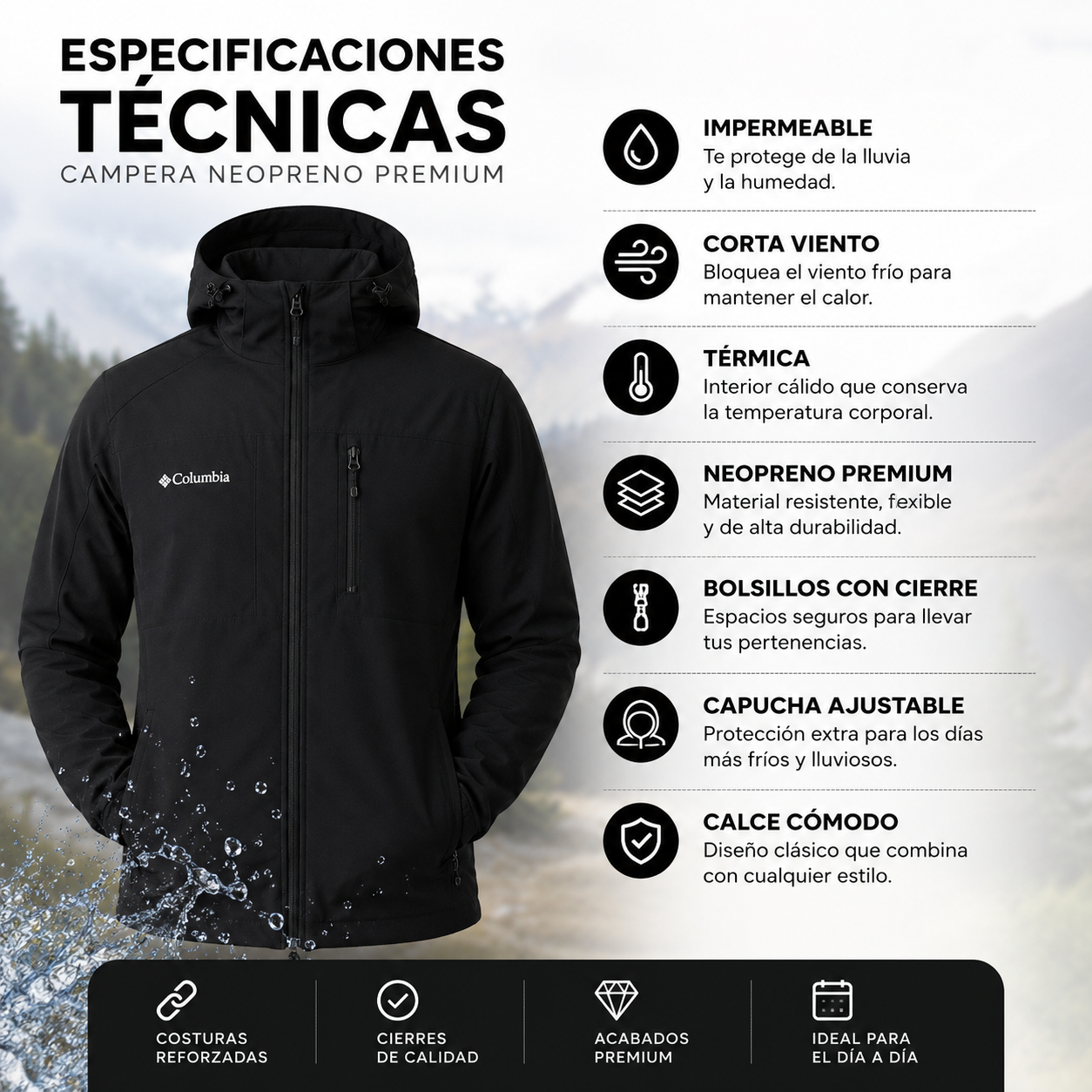 Ficha técnica campera térmica de neopreno